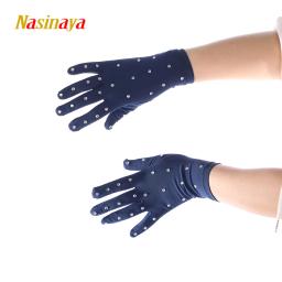 Nasinaya-Luvas personalizadas de patinação artística para crianças e adultos, elastano, poliamida, strass brilhante, competição - Image 6