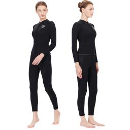 Terno de mergulho profissional das mulheres à prova de frio quente 3mm neoprene calças superiores dividir terno senhoras grosso wading natação surf wetsuit - Image 3