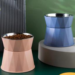 Aço inoxidável levantada tigela de comida para animais de estimação, Tigela, Prato de alimentação de água, Pet comer pratos - Image 2
