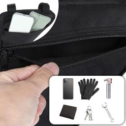 1pc triângulo bicicleta feixe dianteiro ferramenta pacote mountain bike sela saco tubo superior barra horizontal saco acessórios da bicicleta - Image 4