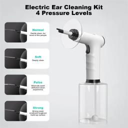 Kit elétrico de remoção de cera de ouvido com spray macio, limpador de ouvido seguro e eficaz com 4 configurações de pressão para ferramenta de irrigação de cera de ouvido - Image 2