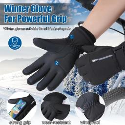Gobygo 1 par luvas de esqui de inverno engrossado frio antiderrapante à prova dwaterproof água tela de toque luvas de pulso estendido equitação luvas de esqui das mulheres dos homens - Image 3