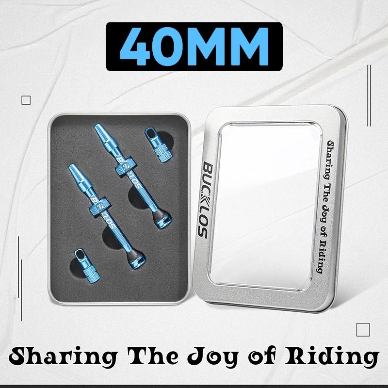 Bucklos 40/44/55/60/65/80/100mm válvulas sem câmara de ar bicicleta liga alumínio presta mamilos núcleo removível válvula de ar para estrada mtb bicicleta - Image 1