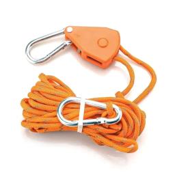 Cordão ajustável Pendurado para Camping, Ratchet Hanger, Pulley Lifting, Pulley Hook, Plant Lamp Rope, Outdoor, Camping, 5m, 8 Polegada - Image 2