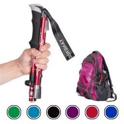 Bastões dobráveis com alça EVA, Bastões de caminhada, Trekking Poles, Acessórios para caminhadas, Alpenstock, 4 seções, 1pc - Image 1