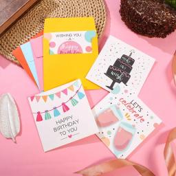 Cartão De Presente De Impressão Dos Desenhos Animados Com Envelope, Cartão De Feliz Aniversário, Bênção Convidar, Imagem Aleatória, Celebração Do Partido - Image 4