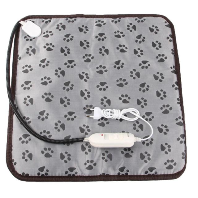 Almofada de Aquecimento Elétrica Impermeável para Pets com Temperatura Ajustável 45x45cm