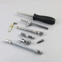 46 pçs conjunto de soquete ferramenta reparo do carro chave catraca pawl chave fenda profissional kit metalurgia - Image 2