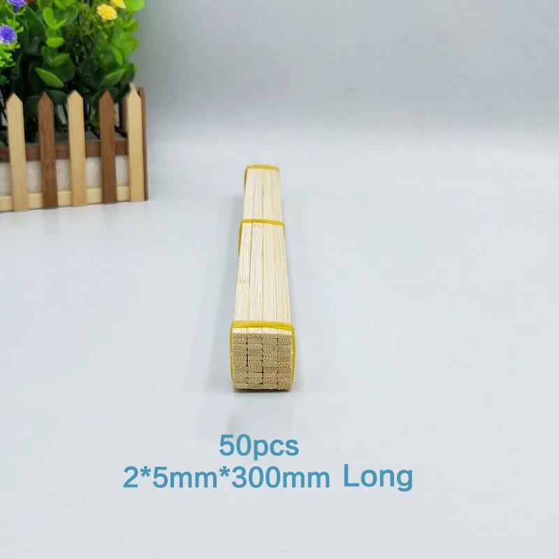 Varas de bambu redondas e quadradas multi-tamanho, materiais de construção artesanais, artesanato DIY, 30cm de comprimento, 50pcs - Image 1
