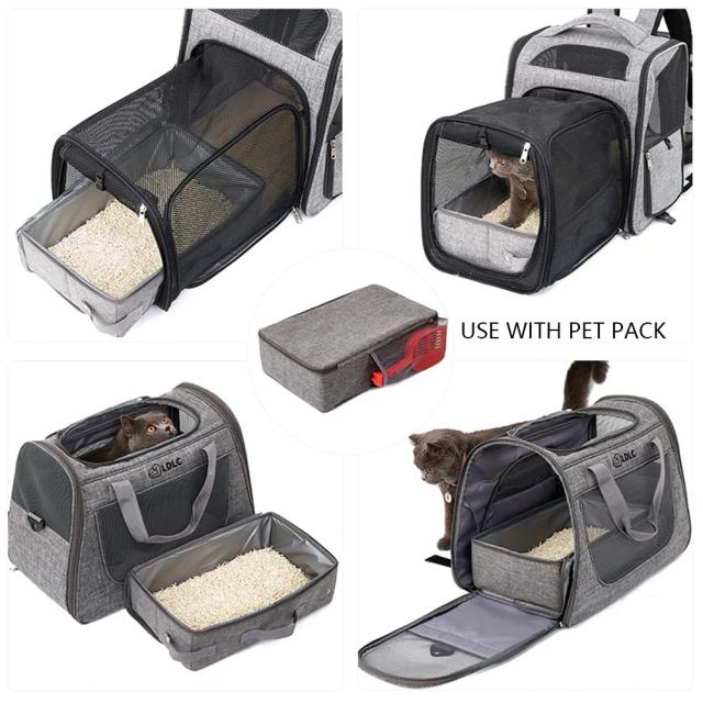 Caixa Dobrável para Gatos com Pano Oxford: Transporte Portátil e Impermeável com Pá - Suprimentos Reutilizáveis para Pet