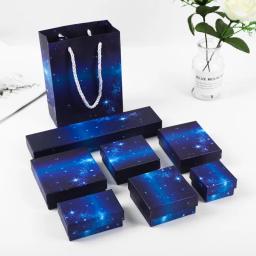 Caixa de embrulho de presente estilo céu estrelado, vários tamanhos, organizador de joias, caixa de armazenamento, colar, brincos, colar, anel, pulseira, exibição - Image 1