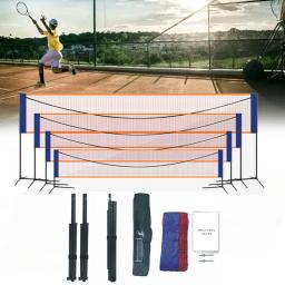 Rede de badminton multifunções com altura regulável, dobrável, para tênis, vôlei, esportes ao ar livre, praia, 1, 6 m - Image 1
