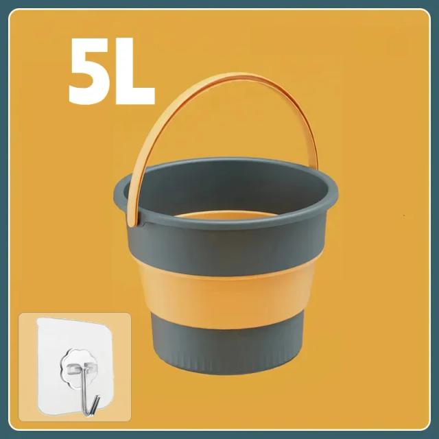 Balde Dobrável Portátil 5/10/17L Silicone Reforçado Multifuncional
