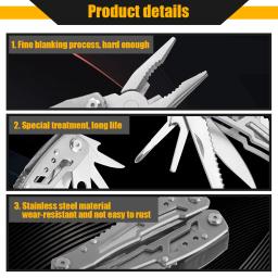 Alicador dobrável multifunções Alicador faca de bolso Outdoor Camping Survival Caça Ferramentas Aço inoxidável Multi-ferramenta Pocket Knife - Image 2