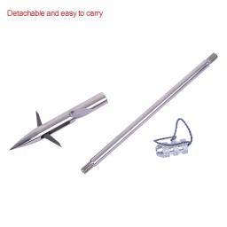 Aço inoxidável arco pesca seta cabeças, pesca estilingue, frente voando tubarão dardo seta eixo, peixe dardo bala tiro, prata, 5pcs, 6,3" - Image 5