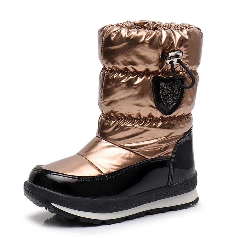 30% lã real inverno quente sapatos de bebê à prova dwaterproof água botas de neve das crianças-30 graus manter quente meninas meninos botas de neve crianças sapatos - Image 1