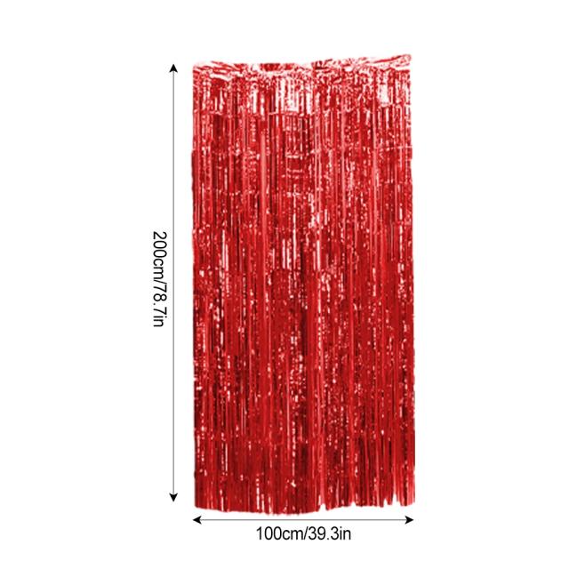 Cortina de Franja de Alumínio para Decorações de Festa – Streamers para Aniversário, 6,5ft, 1 Peça