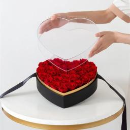 Flor Redonda Rosa Caixas De Presente, embrulho De Recipiente De Armazenamento, Embalagem De Papel, vitrine vazia Bouquetwindow, Dia Dos Namorados - Image 3