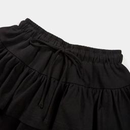 Algodão doce mini saias y2k elástico de cintura alta sólida dupla camada bolo saia coreano plissado retalhos lolita saia shorts novo - Image 4