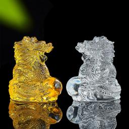 Estatuetas chinesas do dragão do zodíaco, Miniatura Crystal Glass Decoração Artesanato, Lucky Feng Shui Mythical Animal Paperweight, Decoração de casa - Image 3