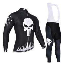 Verão 2022 vermelho preto crânio masculino de manga comprida terno equipe jérsei respirável mountain bike racing ciclismo jérsei - Image 2