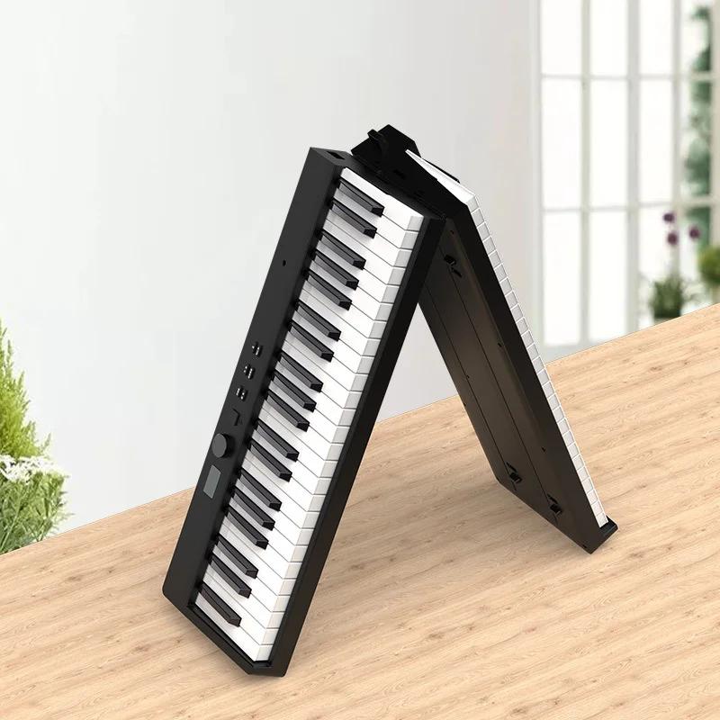 Piano Digital dobrável multifuncional para estudantes, 88 teclas, instrumento musical portátil, 128 rimas - Image 1