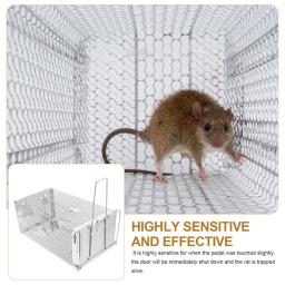 Rat Trap Steel No Kill Live Catch com furos de ar, Ratos Eficaz, Safe Mouse Cage, Hamsters, Esquilos, Roedores - Image 2