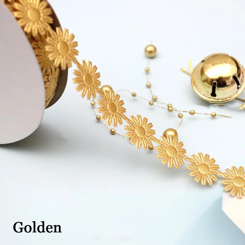 Flor Floret Laço para Costura Garment, Tecido Borda Guarnições, DIY Artesanato Materiais, Casamento, Aniversário, Decoração de Casa, Margarida Fita, 20 jardas - Image 1