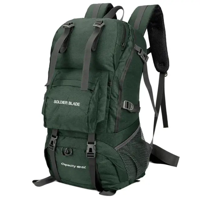 Mochila de Acampamento de 50L à Prova D'Água para Montanhismo e Escalada com Capa Protetora