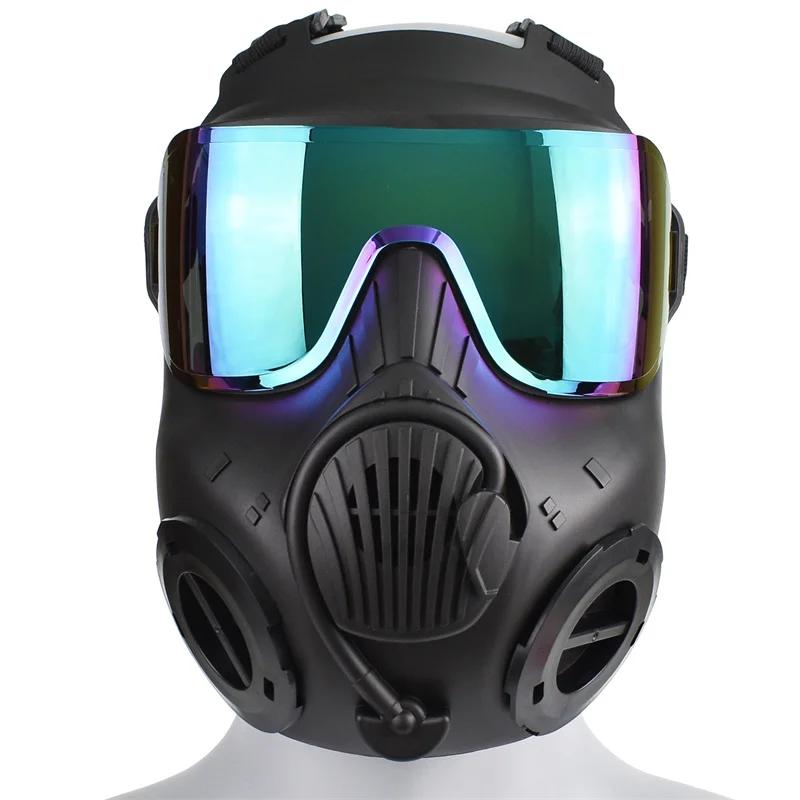 Zlangsports Mudança de cor Tático Paintball Airsoft Máscara Facial Completa com Ventiladores Duplos CS Cosplay Máscaras de Proteção - Image 1