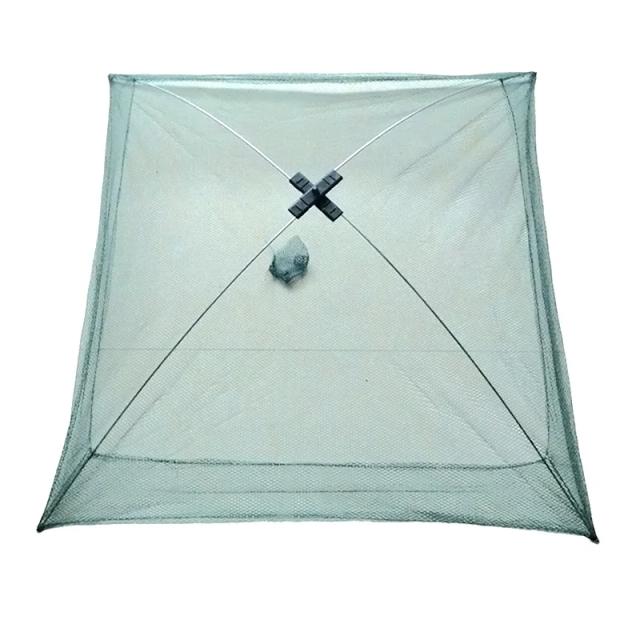 Rede de Pesca Dobrável Nylon Armadilha de Iscas 60x60cm