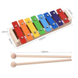 Xilofone Glockenspiel with Wooden Mallets, Tamanho Compacto, 8 Chaves, Percussão, Instrumento Musical, Toy Gift for Kids, Children, Students - Image 5