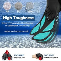 Barbatanas de natação barbatanas snorkel snorkeling engrenagem flippers viagens tamanho malha saco alças extra calcanhar aberto ajustável volta natação mergulho - Image 4