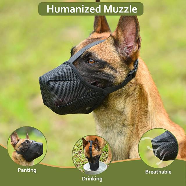 Máscara Ajustável e Respirável para Cães, Anti-Latido e Proteção contra Mordidas