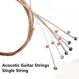 Cordas de guitarra acústica, acessórios para instrumentos musicais, medidores de corda simples, E, B, G, D, A, 012, 014, 024, 027, 035, 040 - Image 1