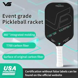Pá de pickleball profissional |   Fibra de carbono T700 |   Raquete de pickleball competitiva com certificação USAPA para jogadores graves. - Image 2