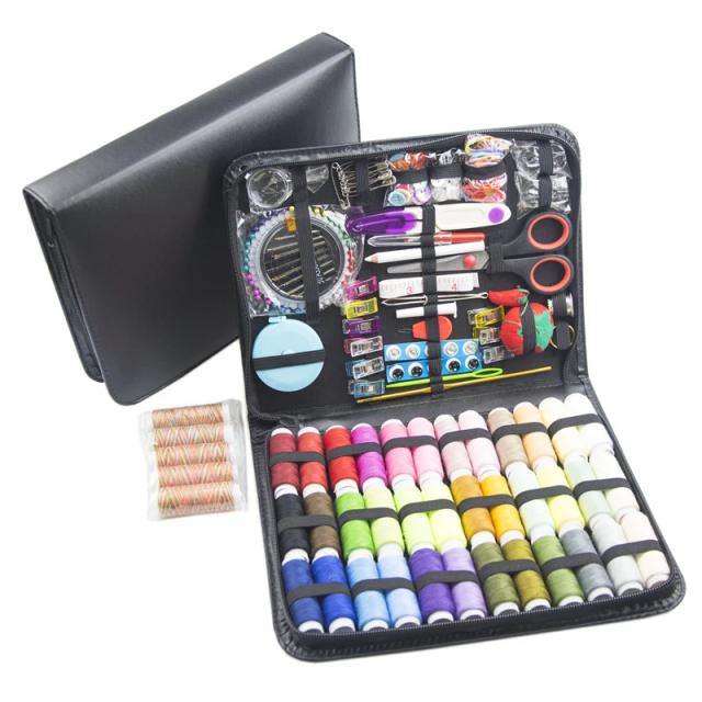 Kit Portátil de Costura Completo com Fios, Agulhas, Tesoura e Ferramentas para DIY e Bordado