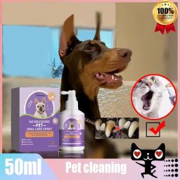 Spray de limpeza oral para animais de estimação, boca de cães e gatos, dentes frescos limpos, desodorante evitar cálculo, remover o mau hálito do gatinho, 50ml - Image 1