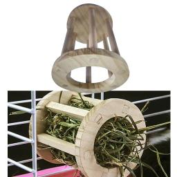 Suporte para alimentos de madeira para coelhos, suporte cilíndrico, alimentador de feno, suporte para pequenos animais, coelho, chinchila, cobaias, pequenos animais de estimação - Image 5