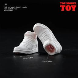 Sapatos de críquete branco modelo tênis, masculino e feminino soldado, pés removíveis, bonecas figura ação do corpo, 1:6 escala, 12" - Image 1