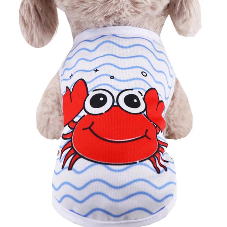 Cartoon coletes macios para animais de estimação, roupas para cães, roupas para cachorro, camisa verão, camiseta casual, pequenos animais de estimação - Image 1