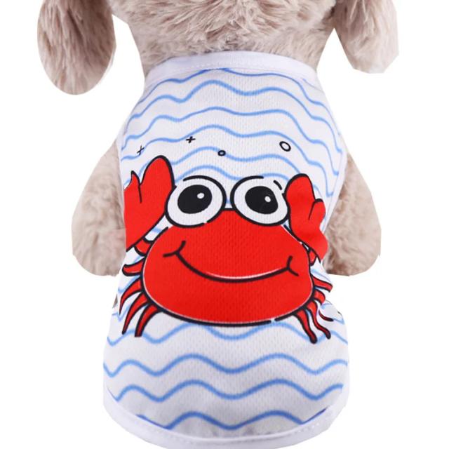 Colete Macio Cartoon para Cães: Camisetas Casuais de Verão para Pequenos Animais de Estimação