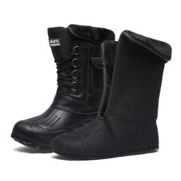 2025 novas botas de inverno masculinas plataforma botas de neve quente grosso pelúcia à prova dwaterproof água botas de trabalho de pesca ao ar livre plus size 40-46 - Image 5