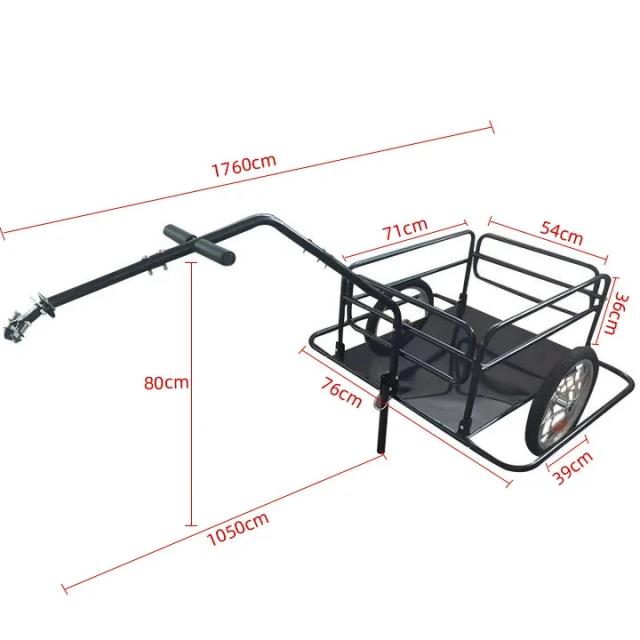 Trailer Dobrável para Bicicleta com Carga, Ideal para Equitação ao Ar Livre e Transporte Traseiro.