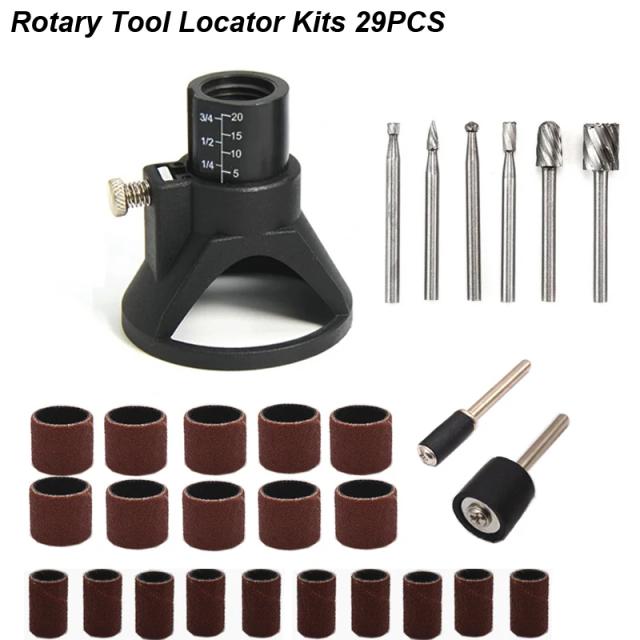 Kit Completo de Ferramentas para Escultura em Madeira com Fresa, Anexo Guia, Broca Torção e Localizador Dedicado para Dremel