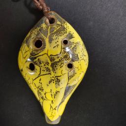 Ocarina de 6 buracos, estilo chinês antigo, instrumento artesanal, som, com cordão, como uma folha, 1pc - Image 2