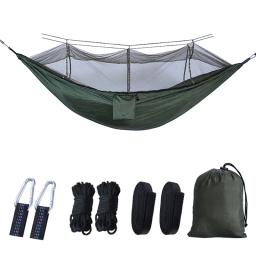 Hammock Camping Outdoor portátil com Mosquiteiro, Alta Resistência Parachute Tecido Hanging Bed, Caça Swing Dormir, Leve - Image 4