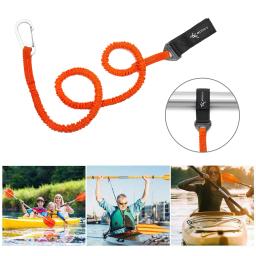 1pc elástica caiaque paddle trela ajustável com gancho de segurança vara de pesca pólo enrolado cordão cordão corda laço acessórios do barco a remo - Image 3