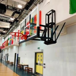 Basquete ajustável Hoop Stands, cesta com encosto, montagem na parede exterior, 72 pol, 60 pol - Image 4