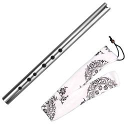 Quena instrumento de sopro com saco, G chave flauta, Aço titânio caseiro, Flauta Vertical Metal - Image 1